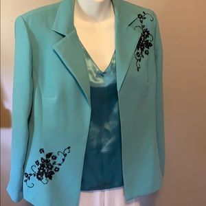 Light teal blue jacket and camisole tank
